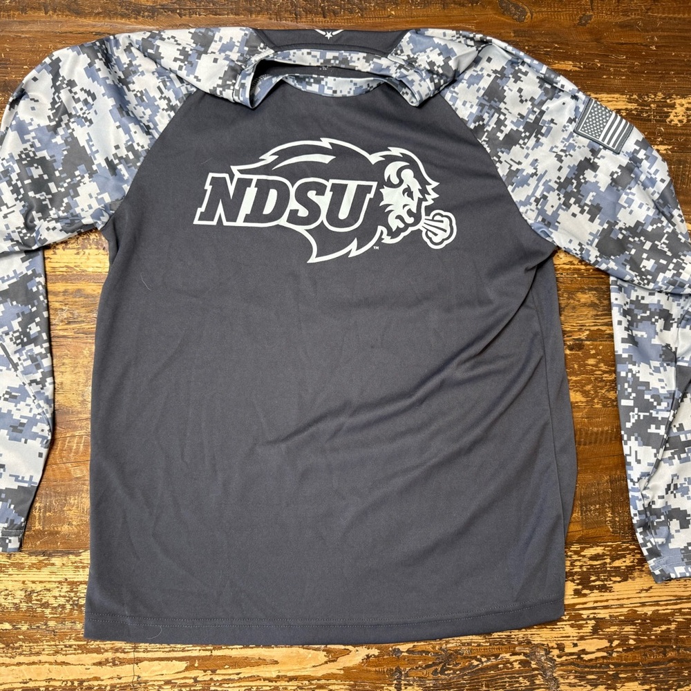 & Other Stories Gray Camo Long Sleeve Shirt